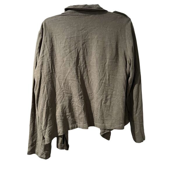 Lulus Women Carlow Olive Green Jacket Size XL Linen Cotton A001620 - Picture 9 of 9